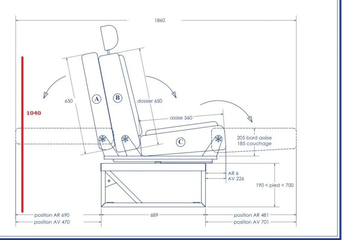 112 RIB Seat/Bed for camper - Image 2