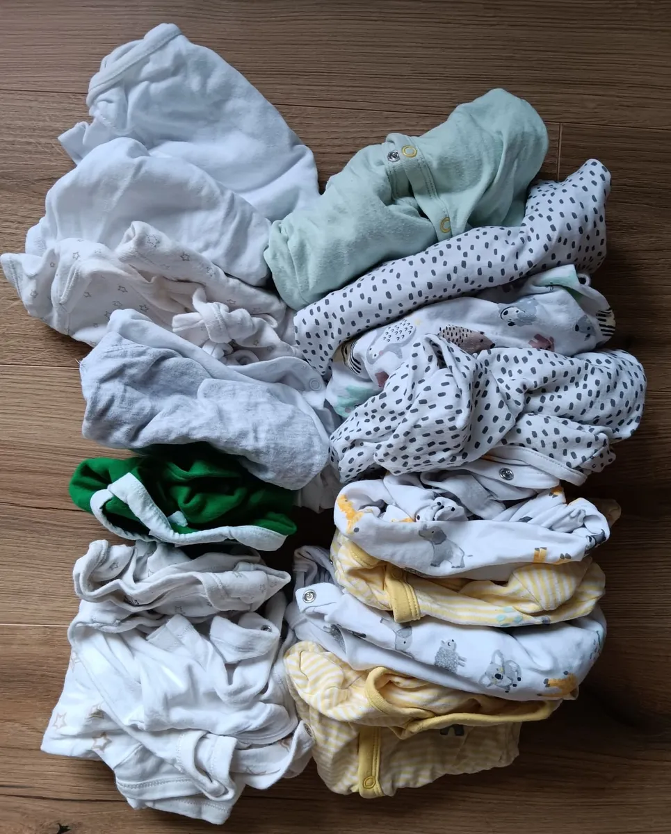 0 - 3 months neutral vests and babygros