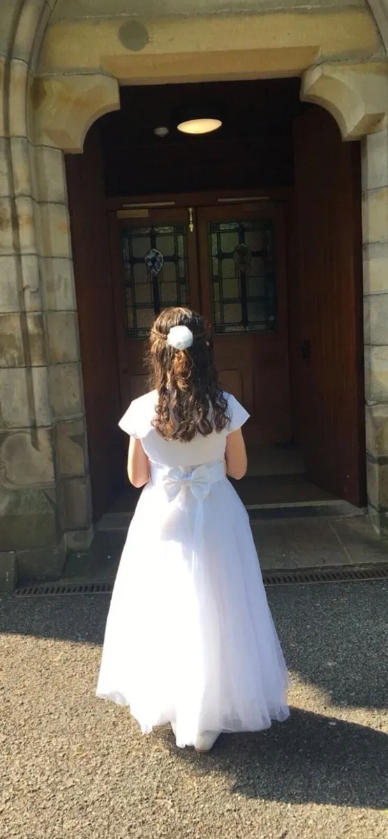 Communion Bridesmaid Dress & Satin Bolero Age 7 - Image 2