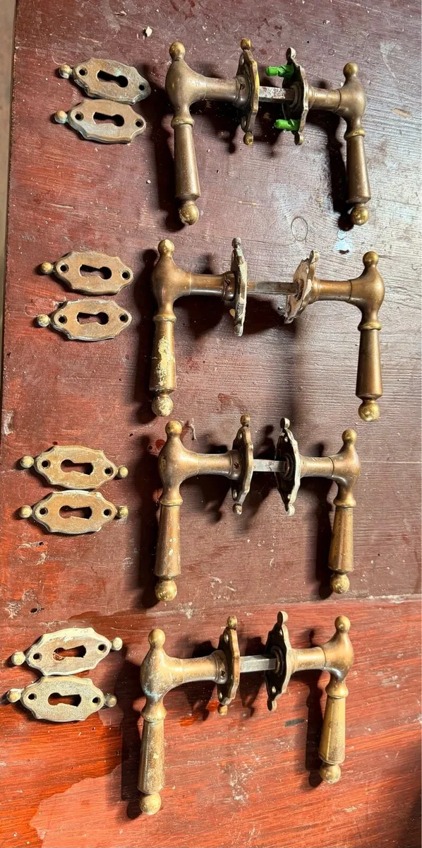 Vintage solid brass door handles & eschuteons