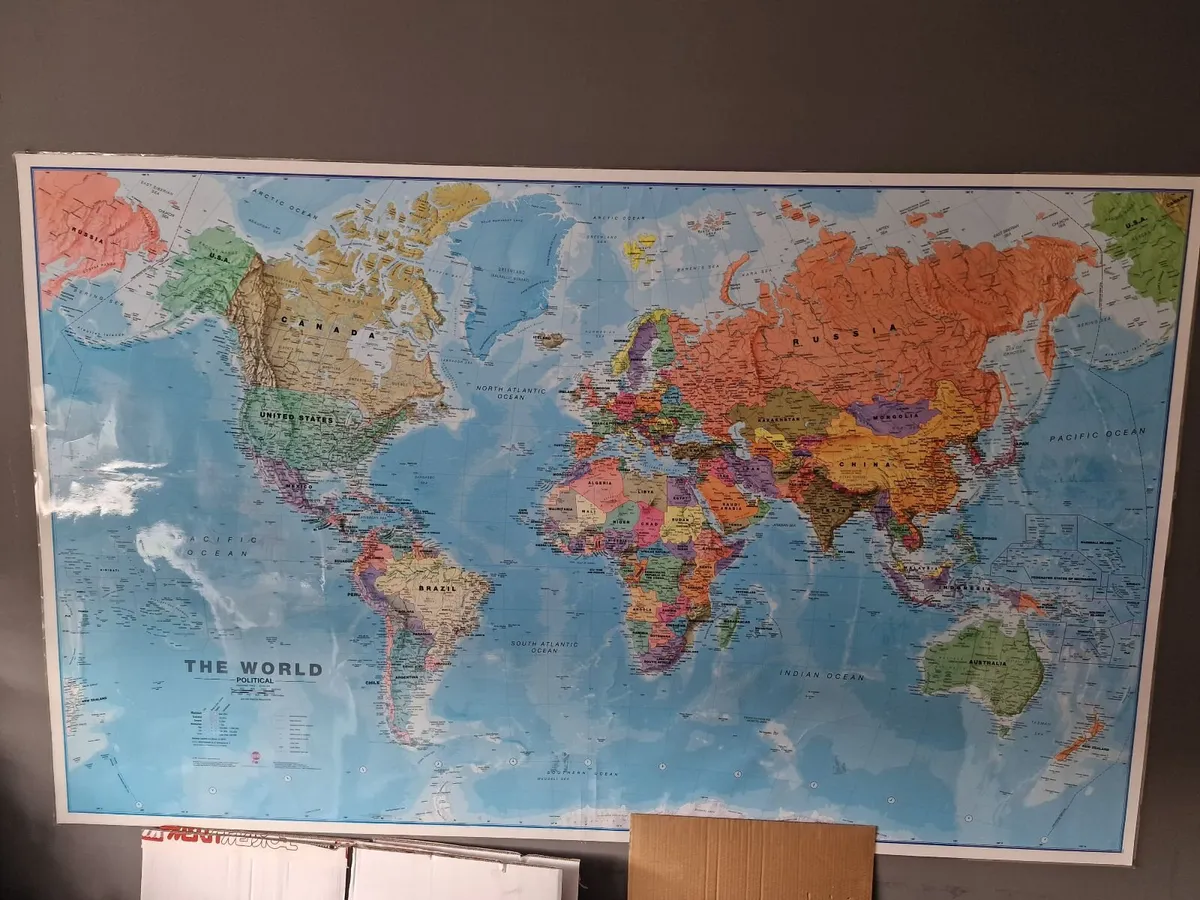 World map laminated