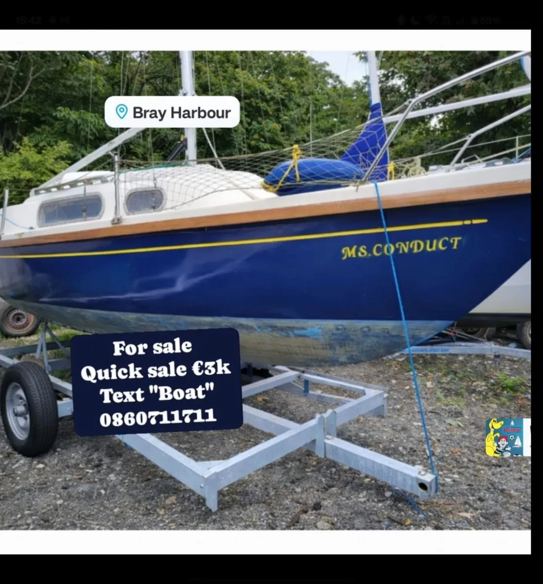 Boat for sale, 22ft - Image 1
