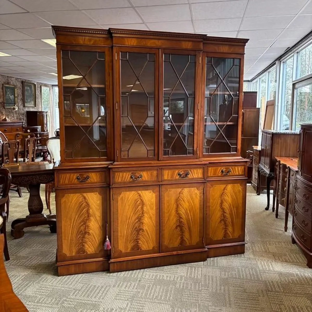 Fabulous mahogany four door display cabinet