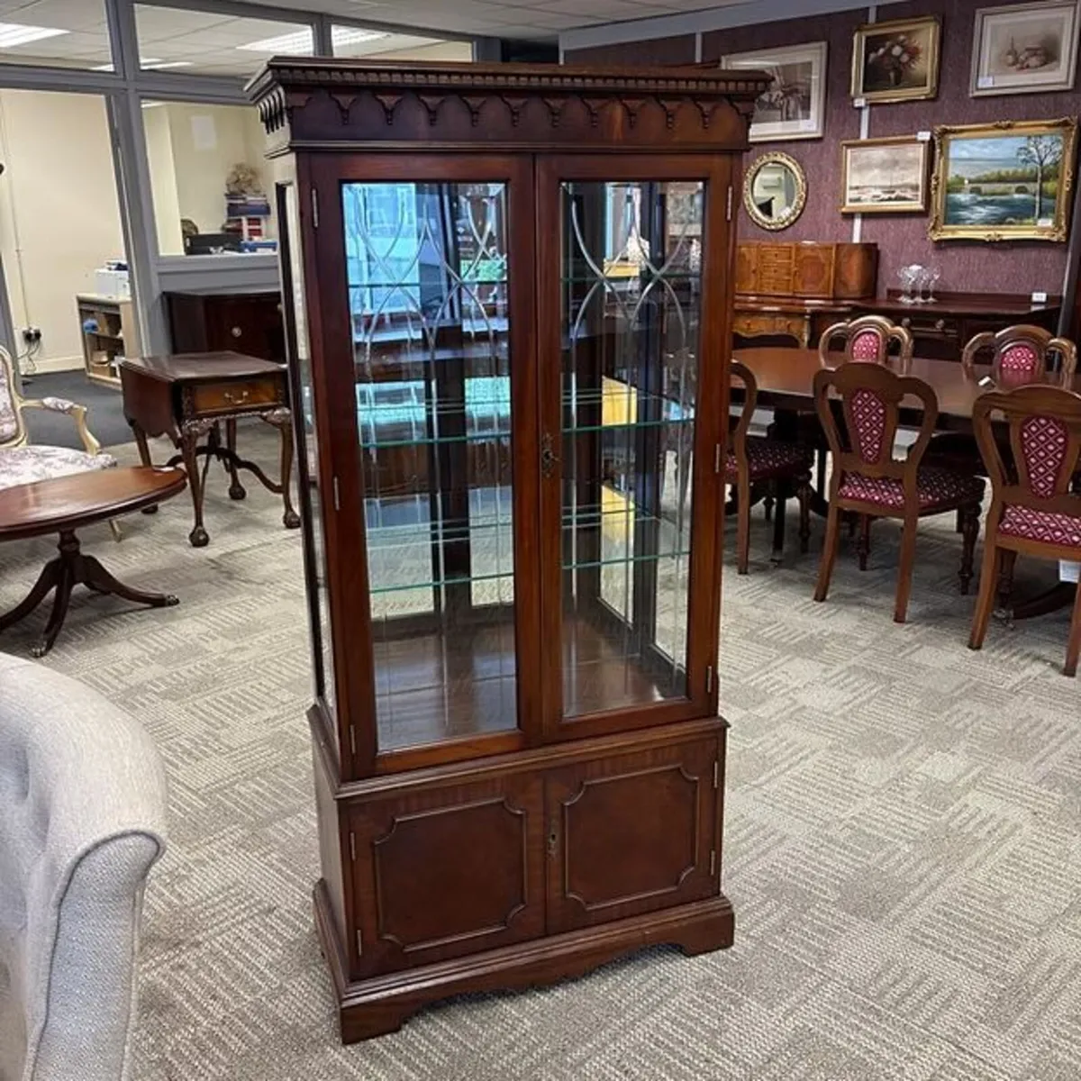 Fabulous two door display cabinet with two glazed - Image 1