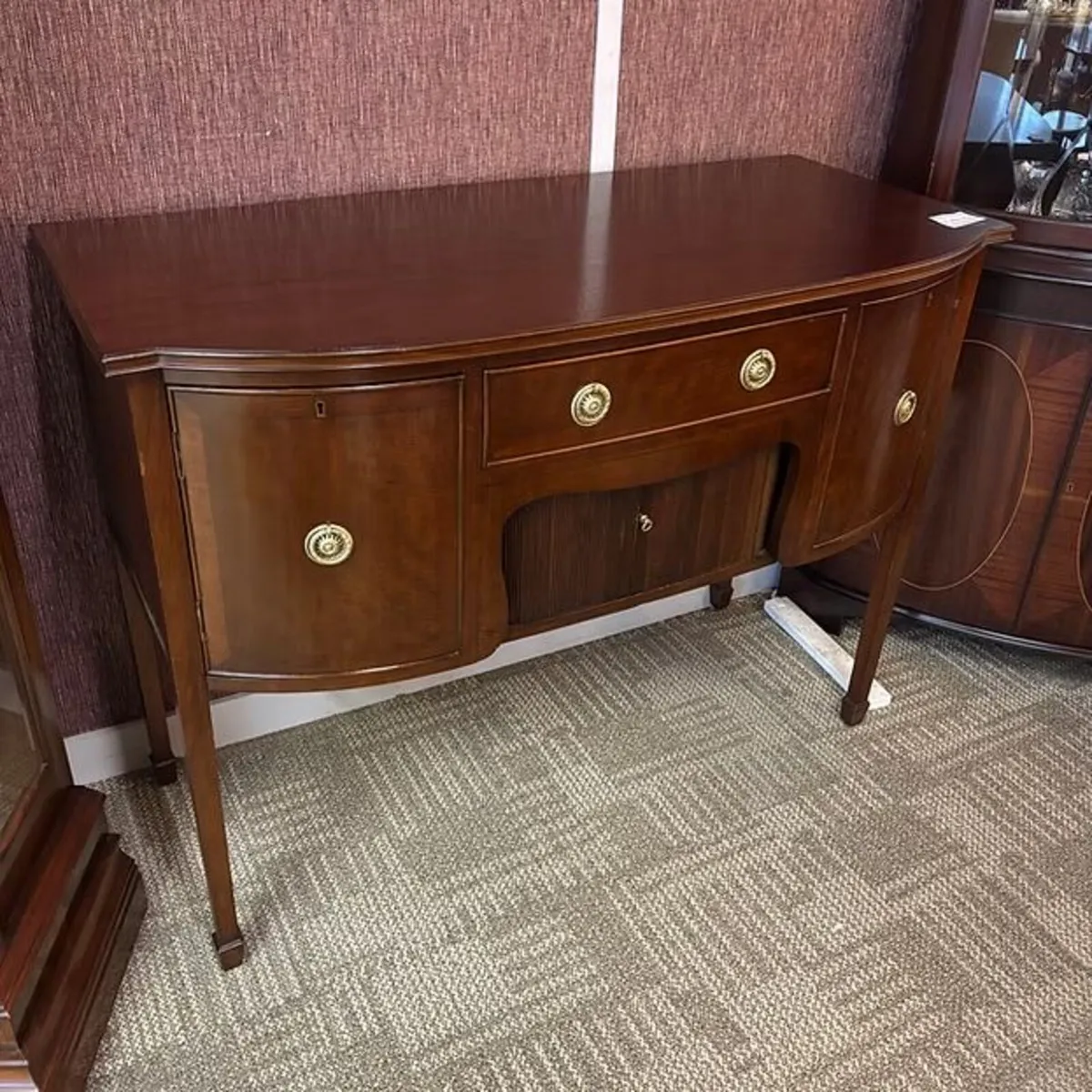 Fabulous Edwardian breakfront mahogany flamed side