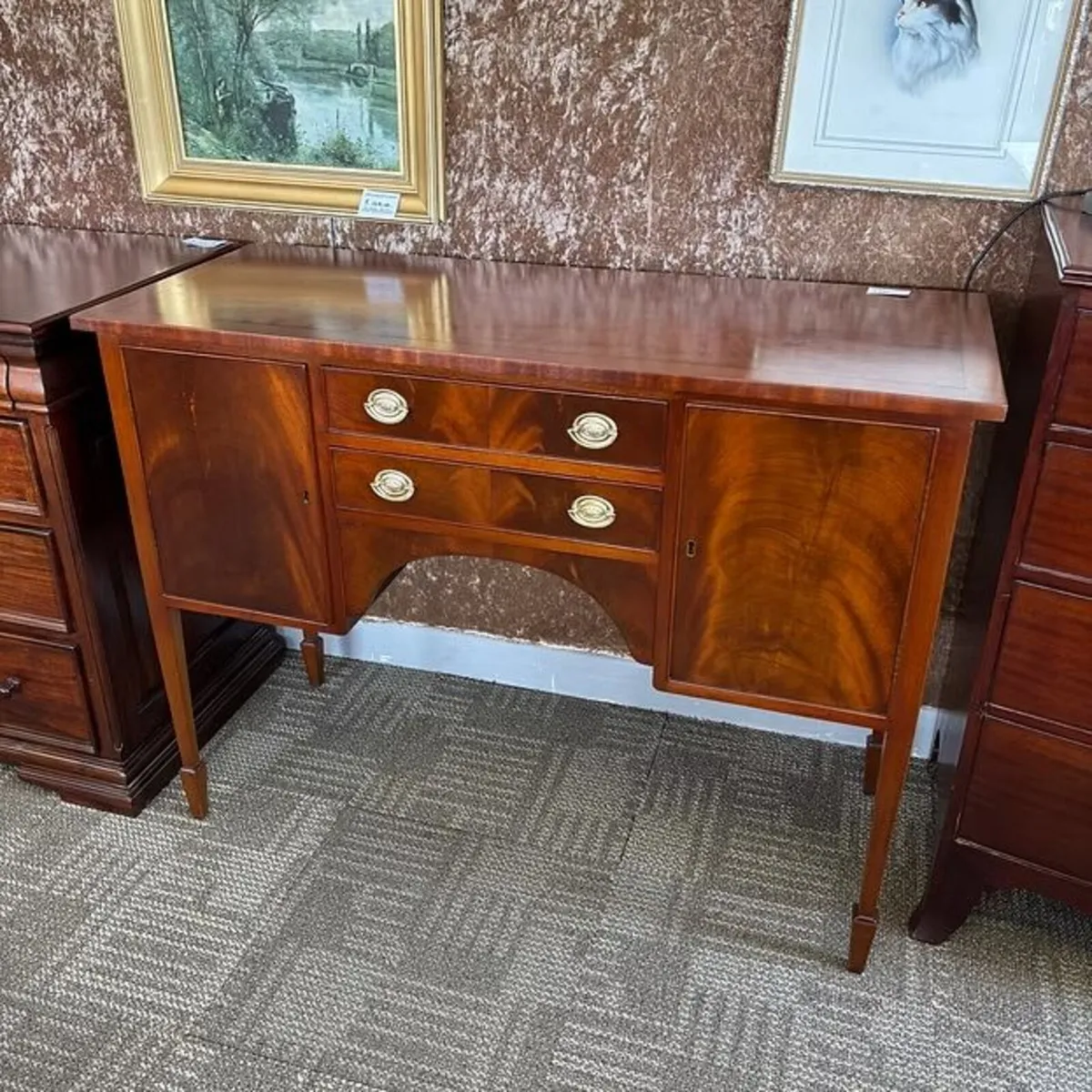 Edwardian mahogany flamed sideboard