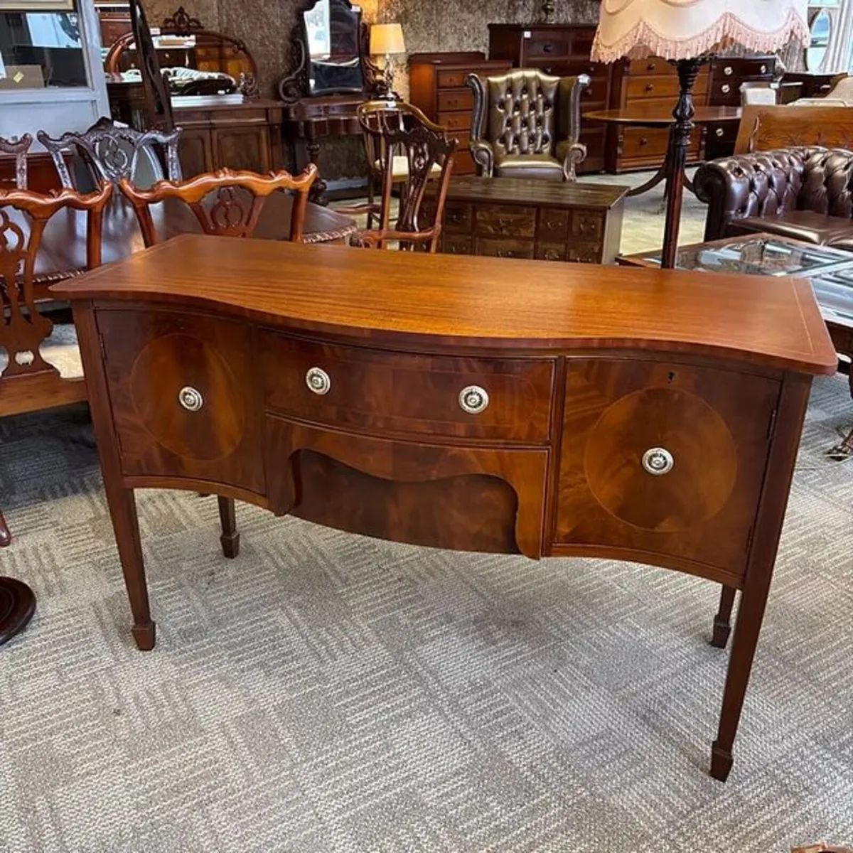 Fabulous mahogany serpentine bow fronted sideboard