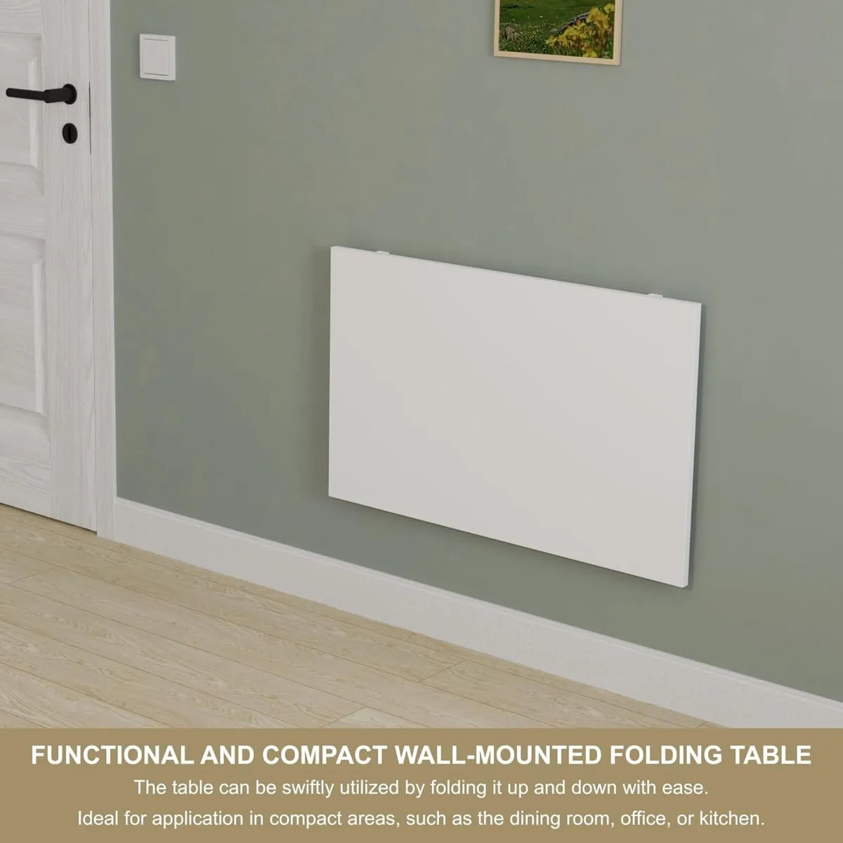 KDR Folding Wall Table 80 x 50 cm White for - Image 4