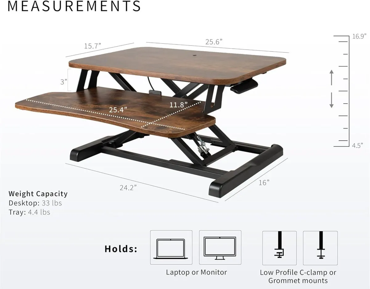 65 cm Desk Converter K Series Height Adjustable - Image 3