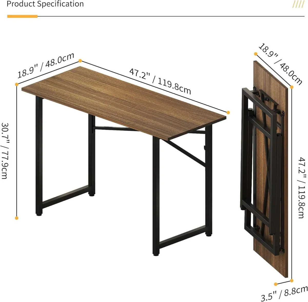 120 cm Folding Desk Writing Gaming Computer - Image 3
