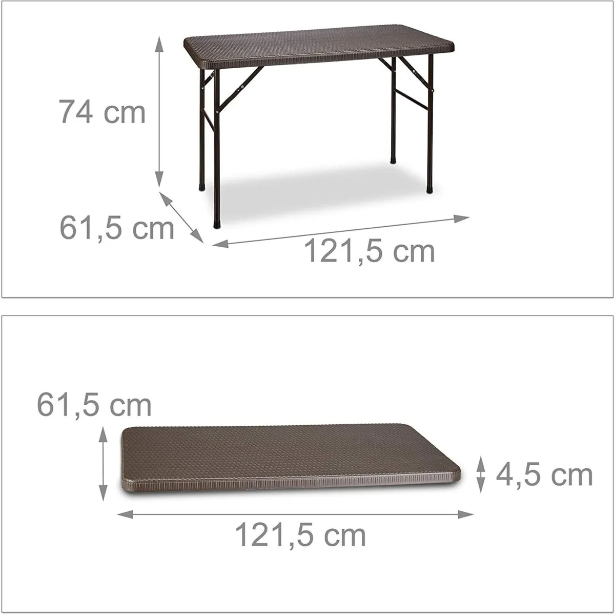 Rattan Look Weatherproof Folding Garden Table - Image 3