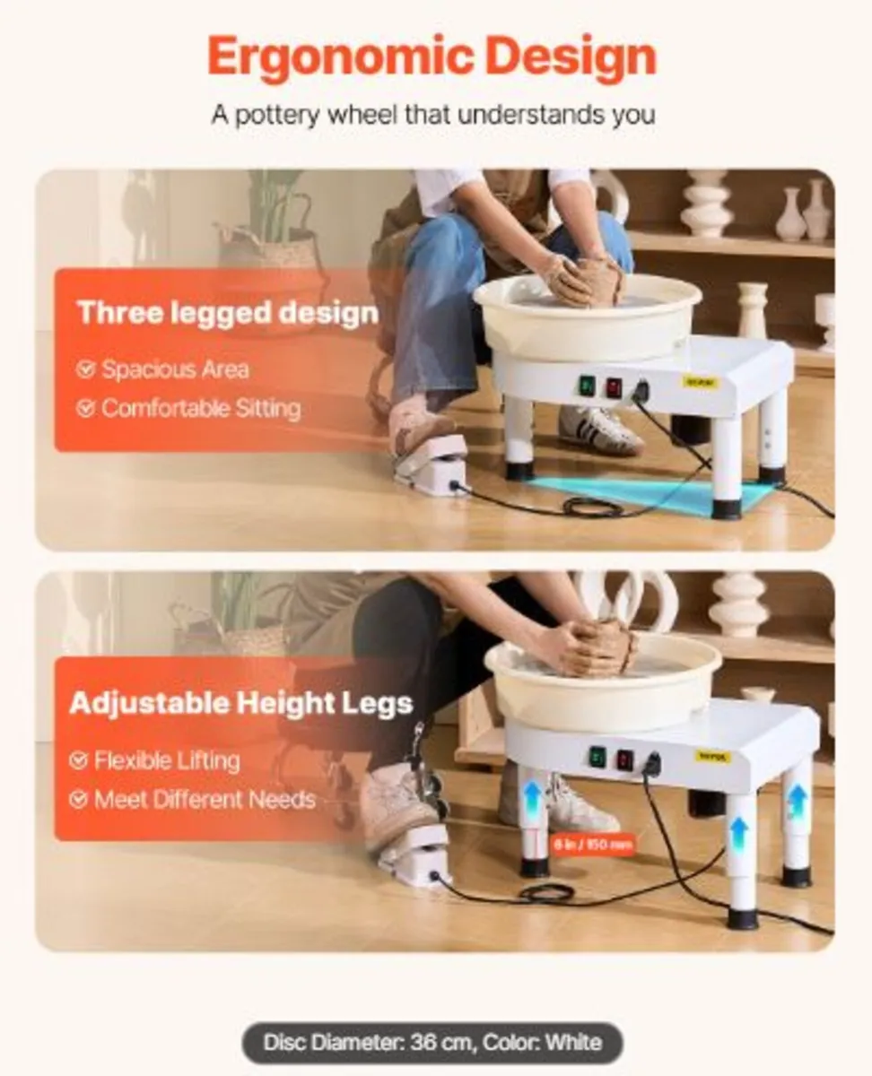 Pottery Wheel,35 cm Ceramic Wheel Forming Machine - Image 2