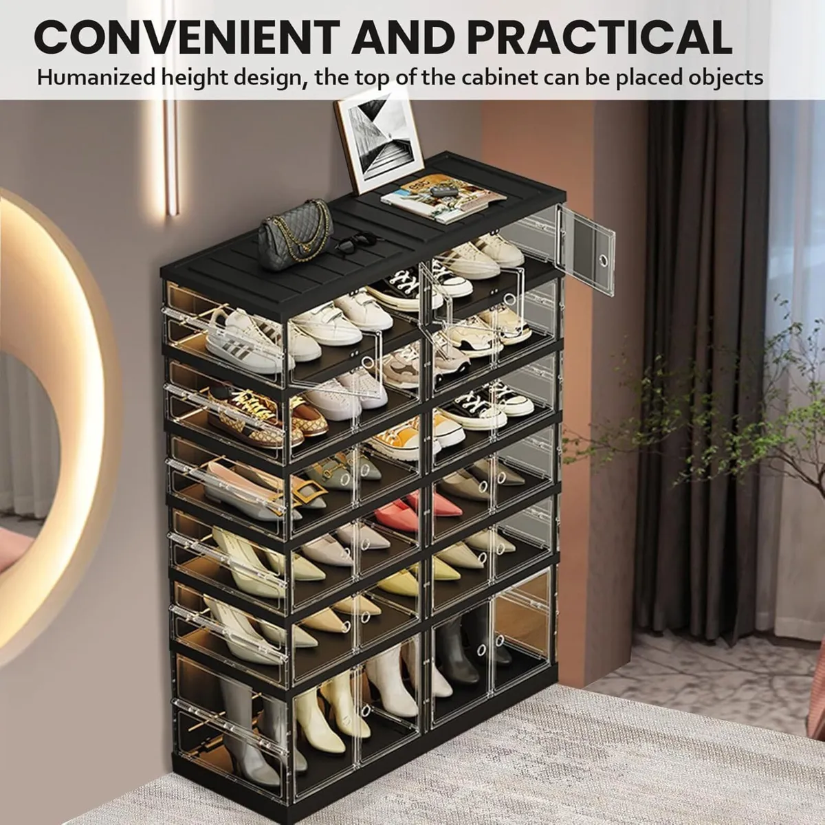 6 Tier Foldable Shoe Rack Folding Storage Boxes - Image 4