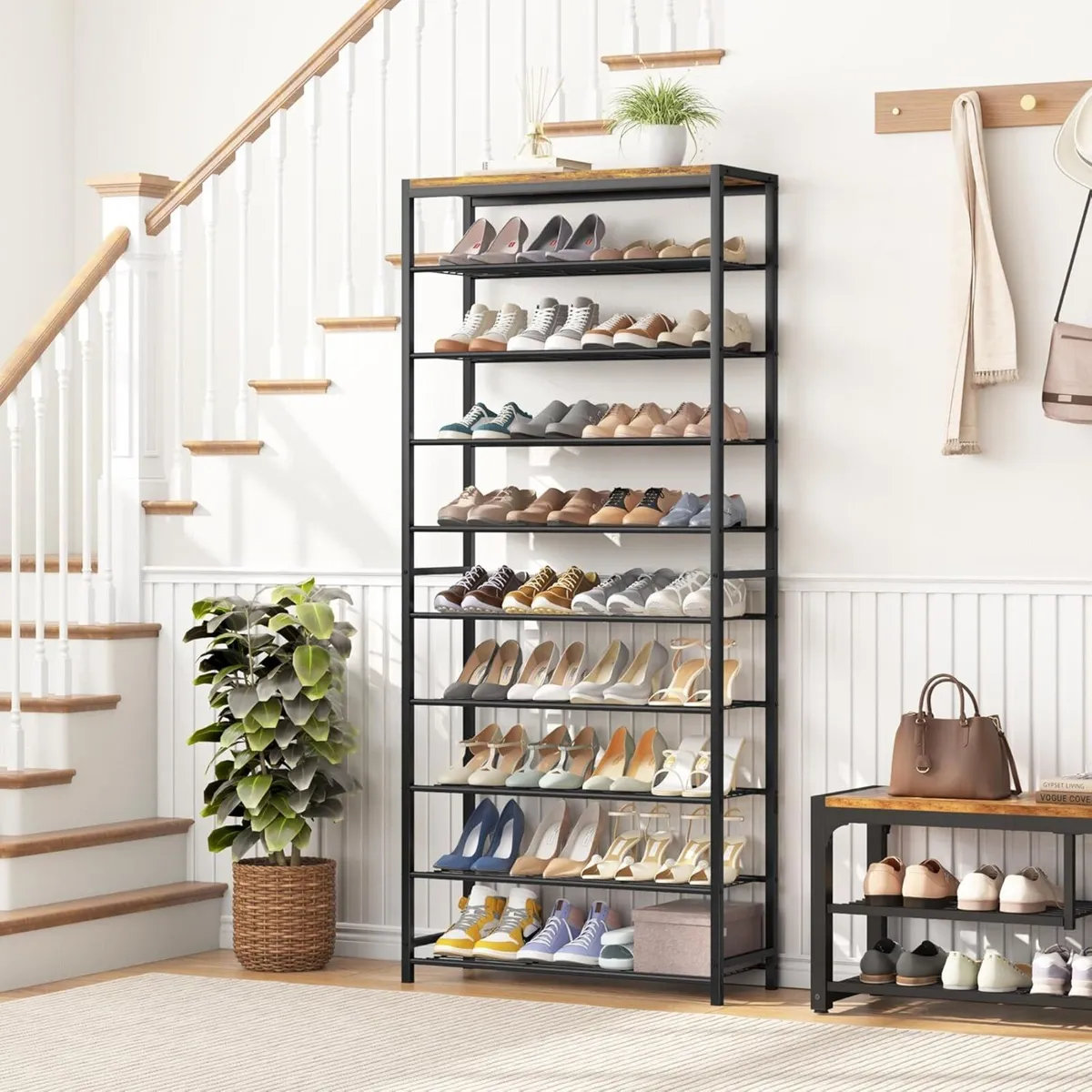10-Tier Industrial Shoe Rack Organizer for 36-40 - Image 4