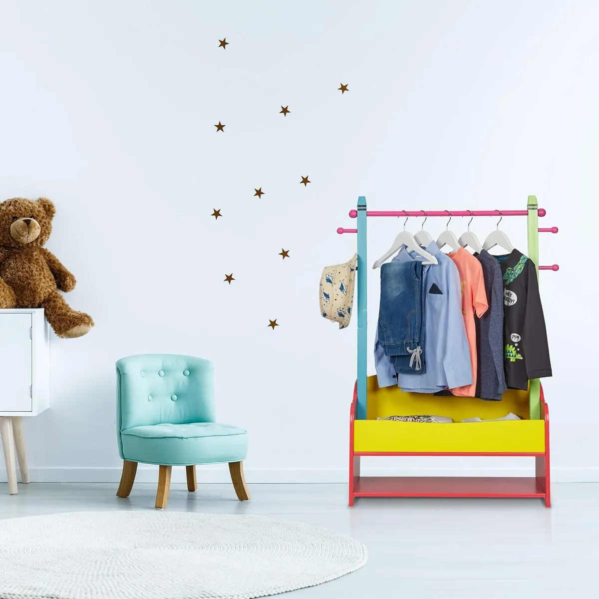 Children's Clothes Rack Coat Rail Kids' Room 4 - Image 2