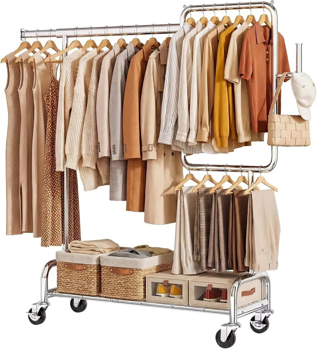 Heavy Duty Clothes Rail 200KG Black Metal Rack - Image 1