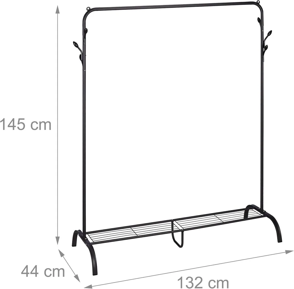 Coat Rack Metal Shoe Bag Shelf 6 Hooks Clothes - Image 3