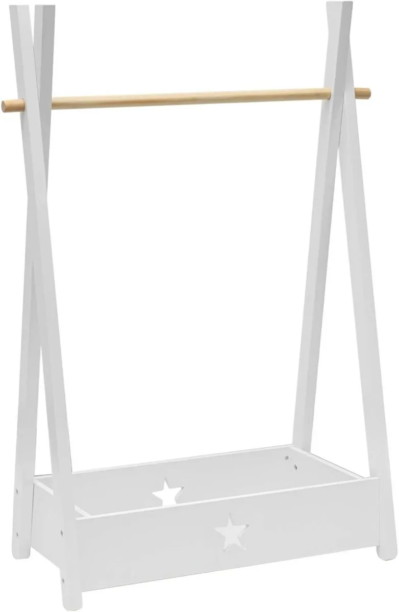 Children's Clothes Hanger Day Wardrobe White MDF - Image 4