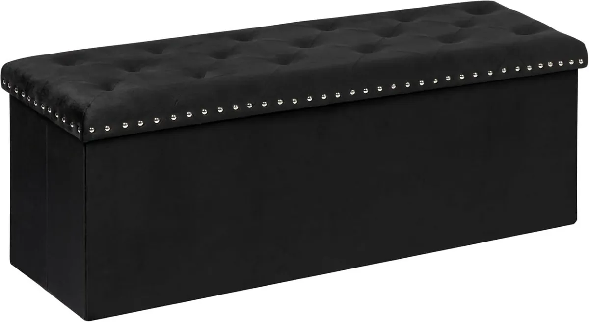 ZASTION Black Storage Ottoman Bench for Bedroom - Image 1