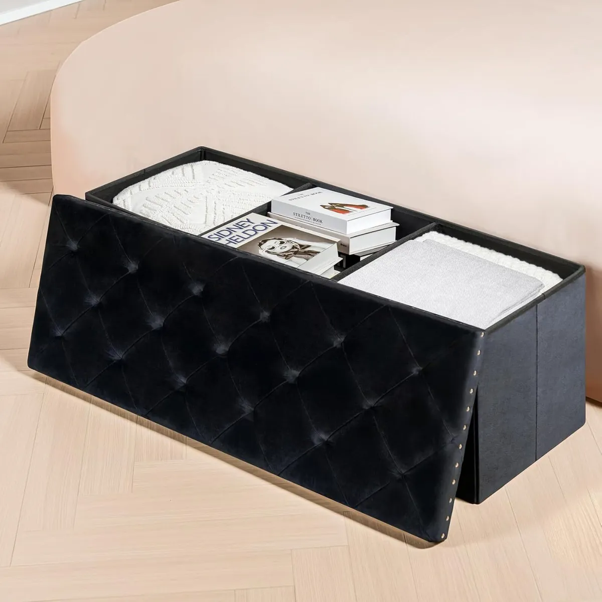 ZASTION Black Storage Ottoman Bench for Bedroom - Image 4