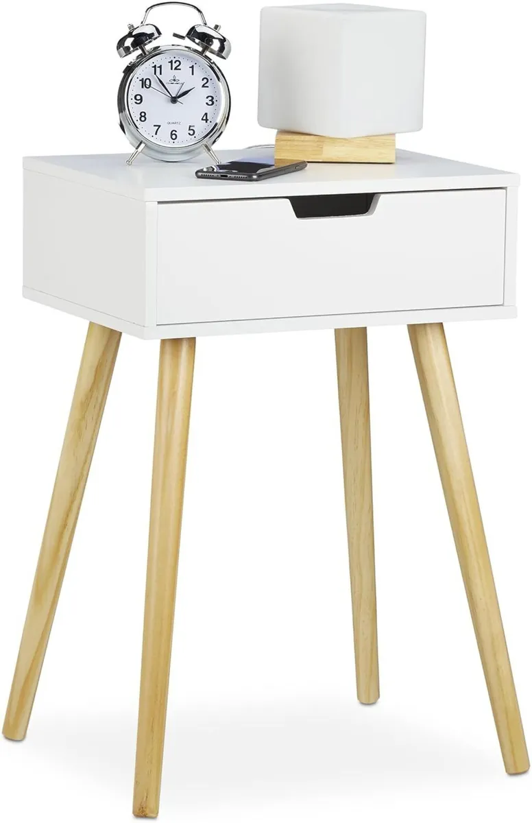 Nightstand White Modern Scandinavian Design 1 - Image 1