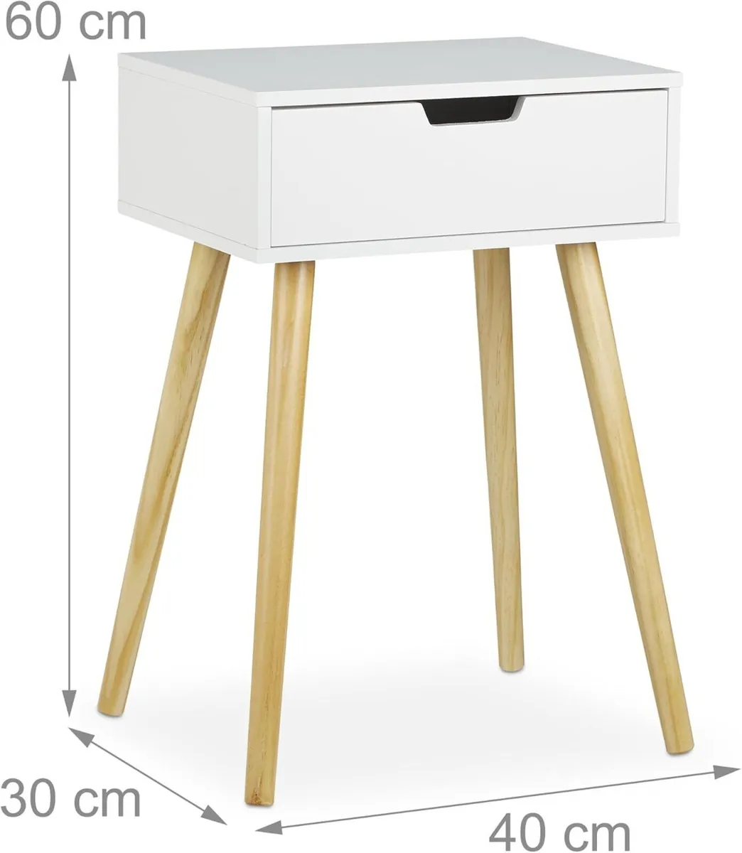 Nightstand White Modern Scandinavian Design 1 - Image 3