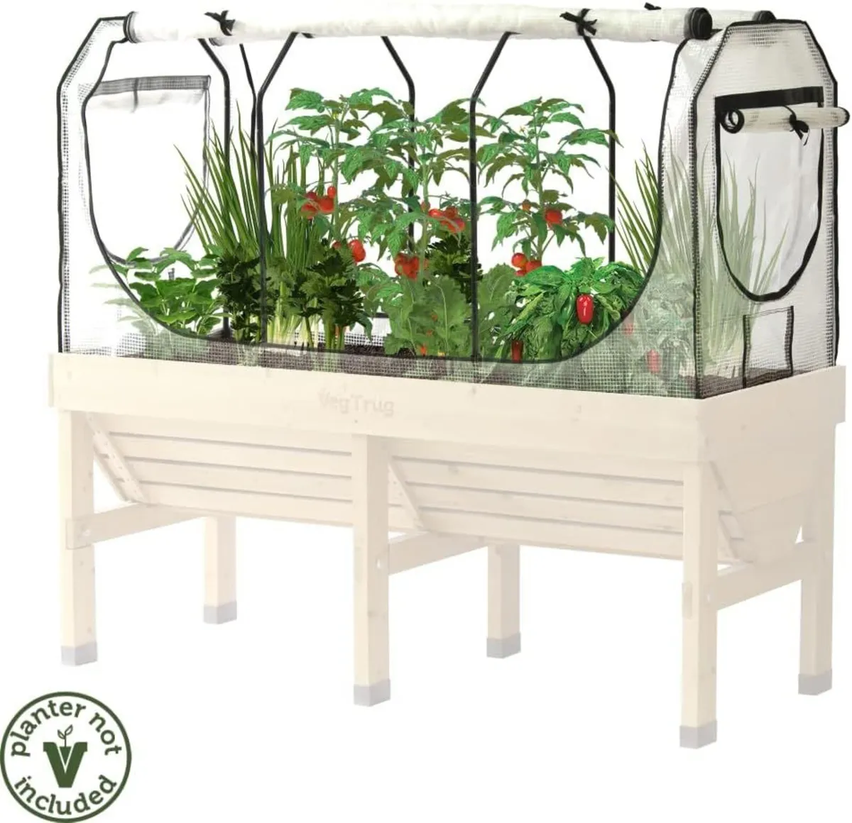 Medium Greenhouse Frame Multi Cover Set White - Image 3