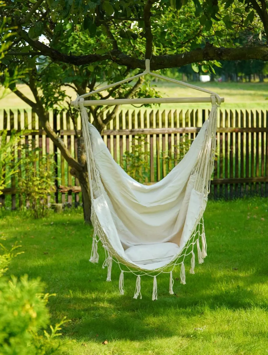 Brasilia Grey Boho Brazilian Hanging Chair - Image 3