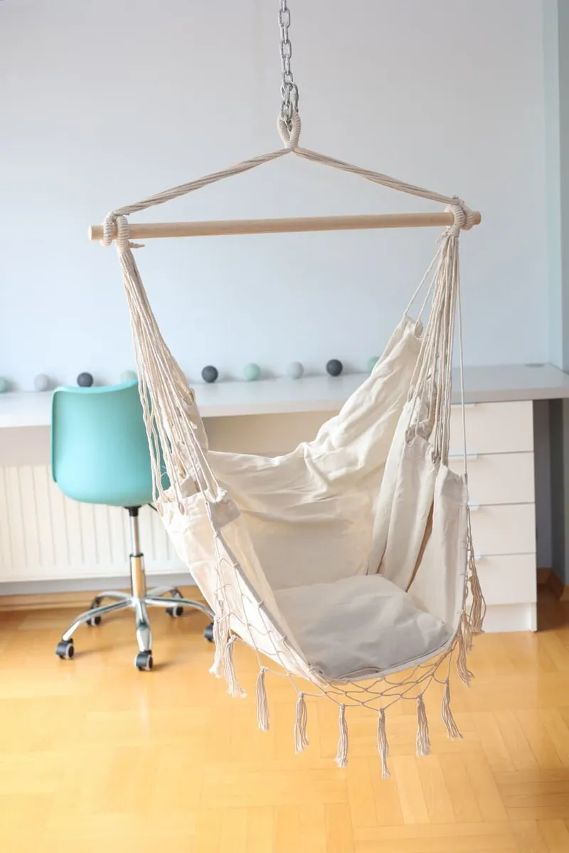 Brasilia Grey Boho Brazilian Hanging Chair - Image 4