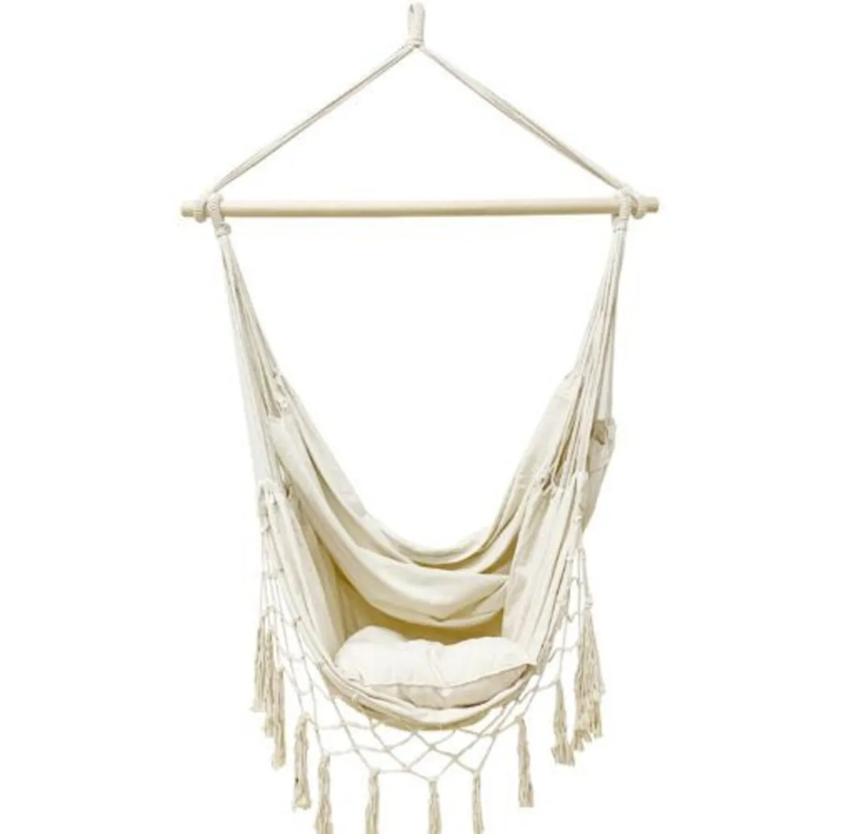 Brasilia Grey Boho Brazilian Hanging Chair - Image 1