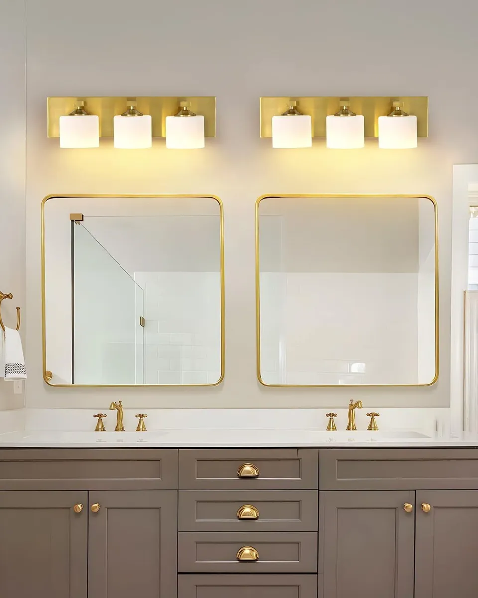 Bathroom Vanity Light 3-Light Matte Brass Fixture - Image 4