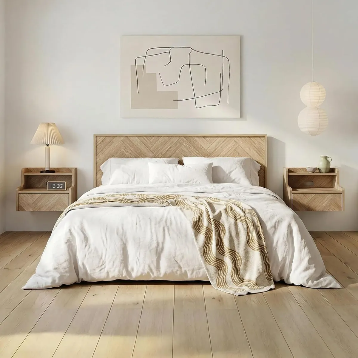 Floating Bedside Table Set of 2 Wall Mount - Image 3