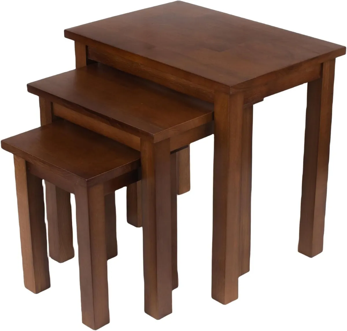 Oak 3 Nest of Tables in Light Solid Wooden Side - Image 1
