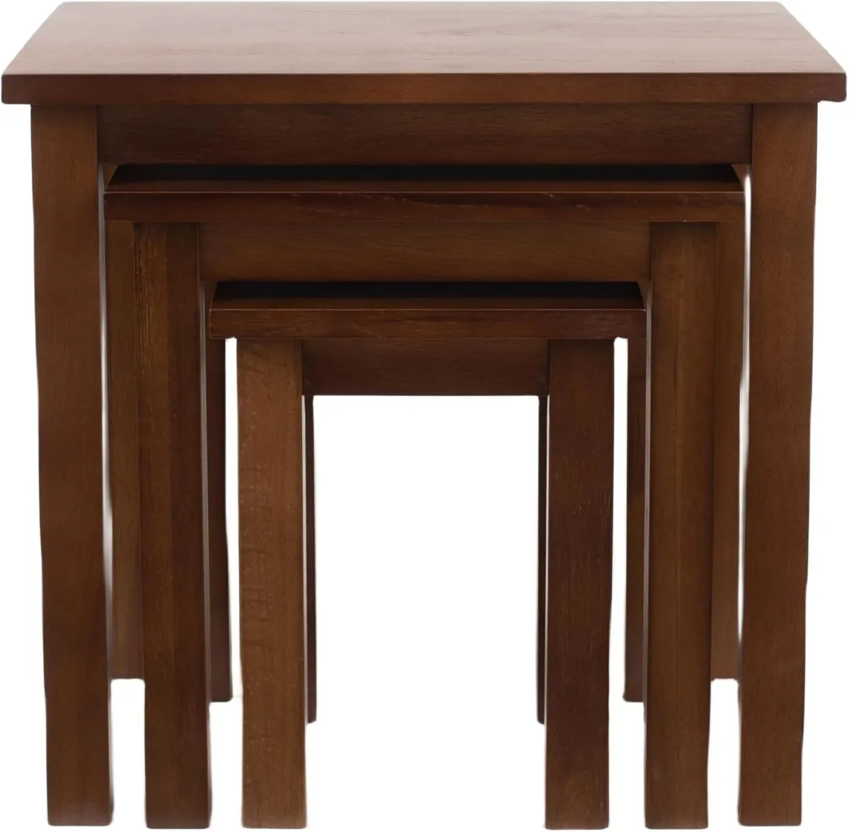 Oak 3 Nest of Tables in Light Solid Wooden Side - Image 3