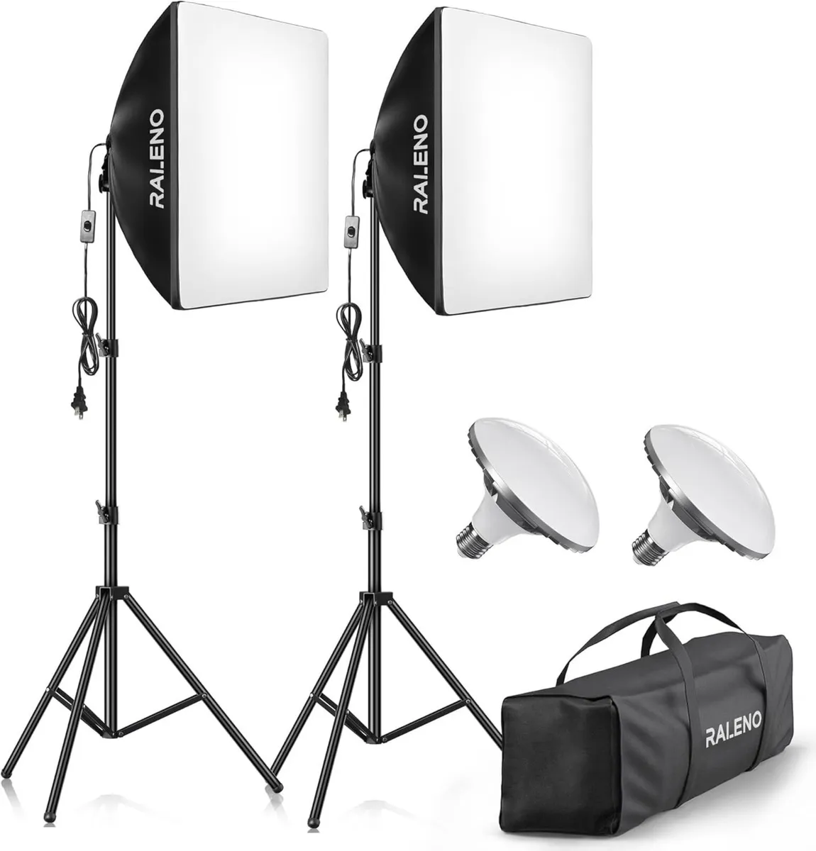 Softbox Lighting Kit 2x50x50cm Photography Studio - Image 1