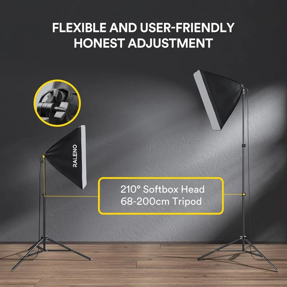 Softbox Lighting Kit 2x50x50cm Photography Studio - Image 3