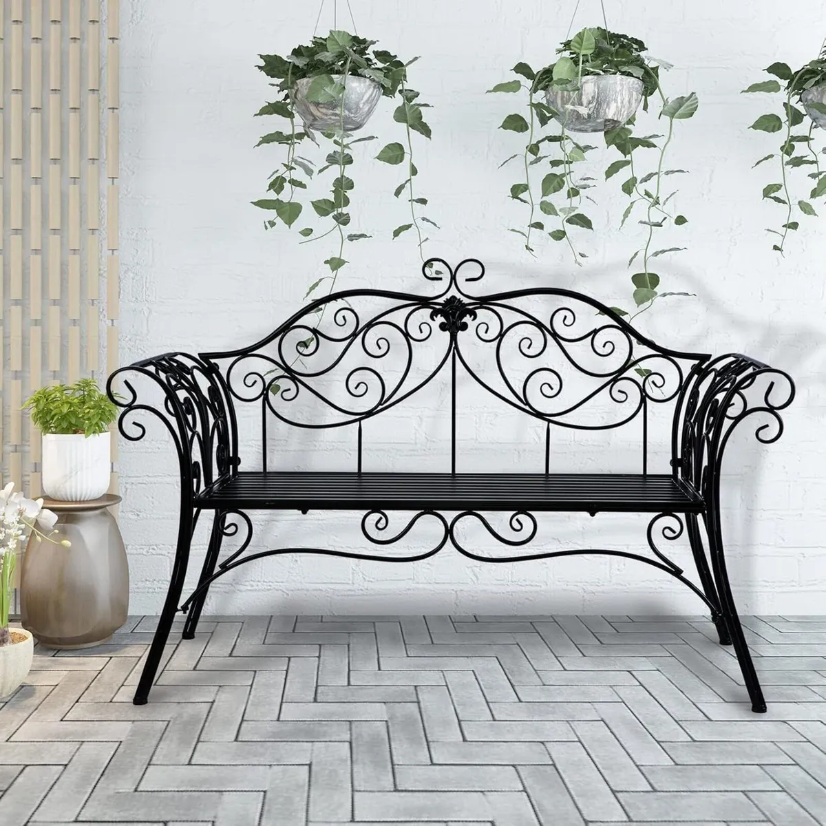 Metal Antique Garden Benches Clearance Outdoor - Image 2