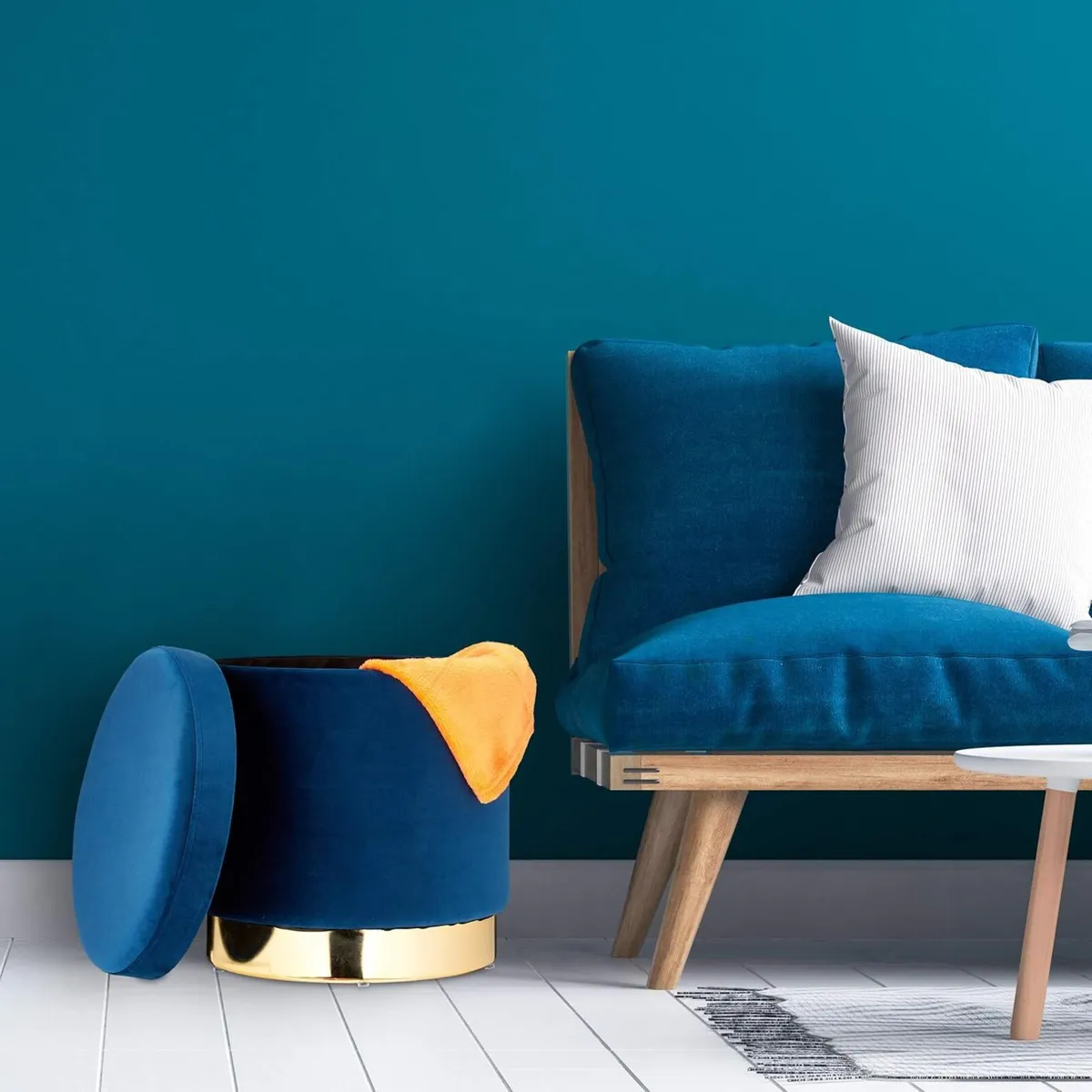 Storage Ottoman with Lid Cushioned Seat Stool - Image 4