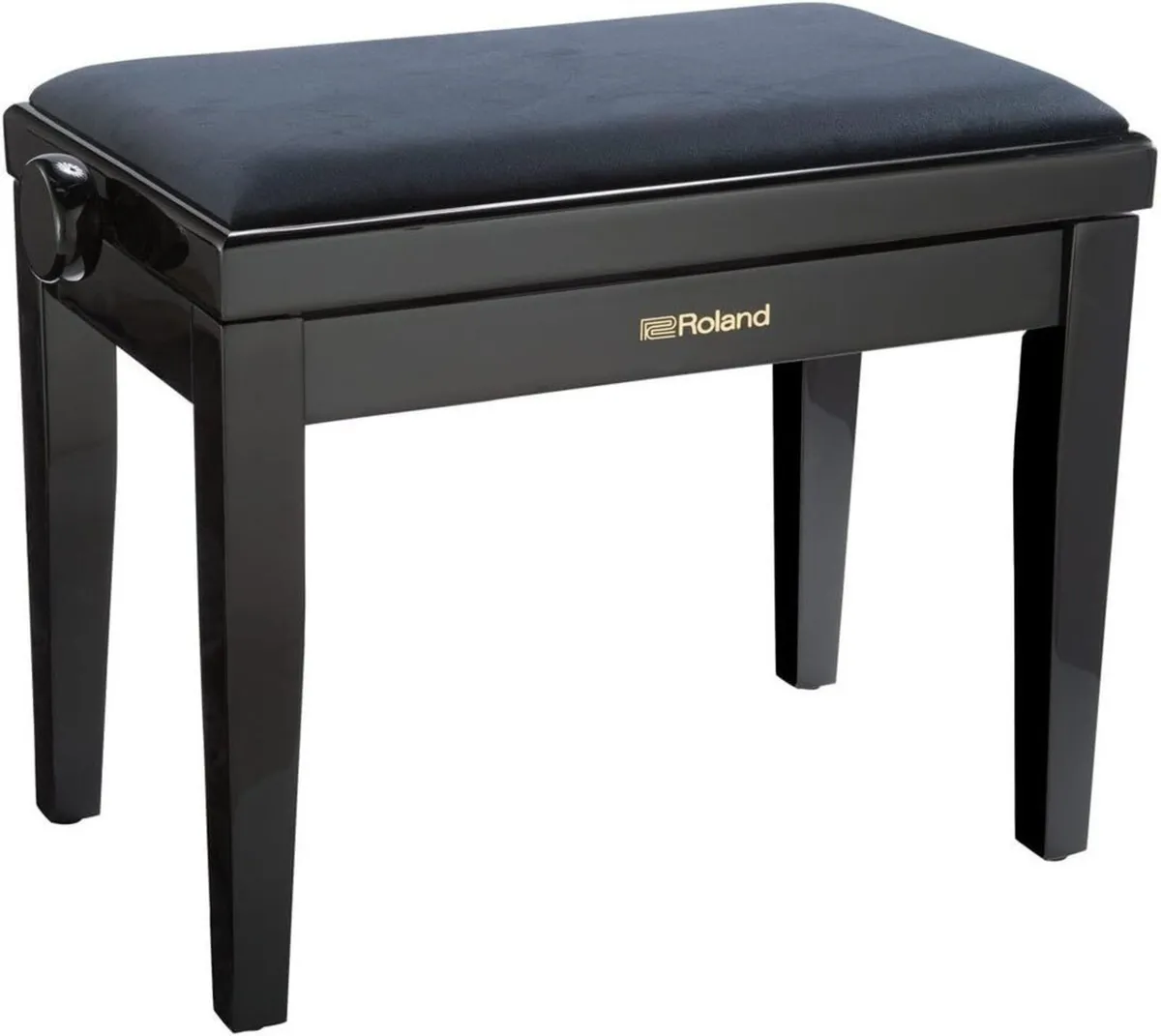 Piano Bench with Velour Seat Satin Black Rpb-220Bk