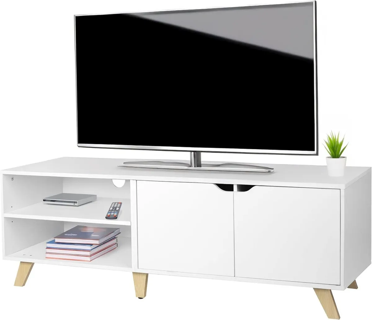 TV lowboard with 6 compartments cable management - Image 1