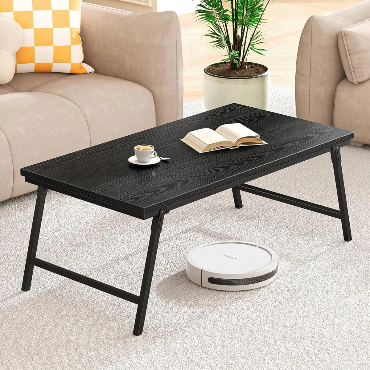 Folding Coffee Table for Living Room Portable Low - Image 1