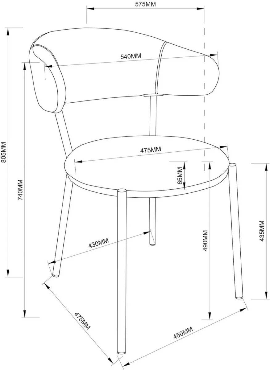 Set 2 Modern Chairs Kitchen Polyester Fabric - Image 3