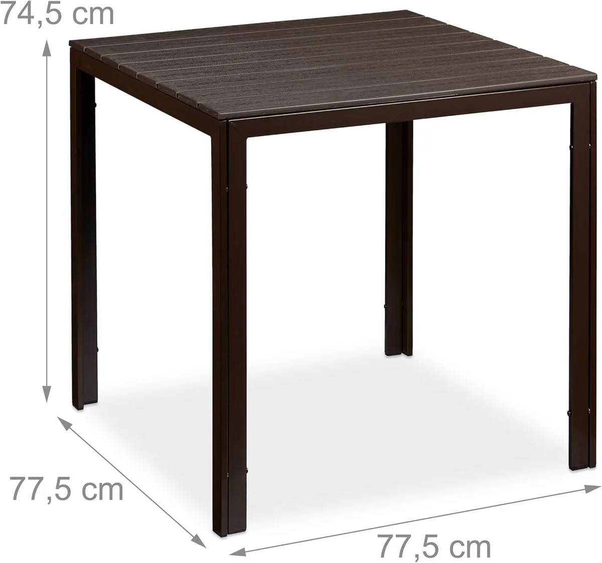 Garden Table Square Wood Effect Outdoors Patio - Image 3