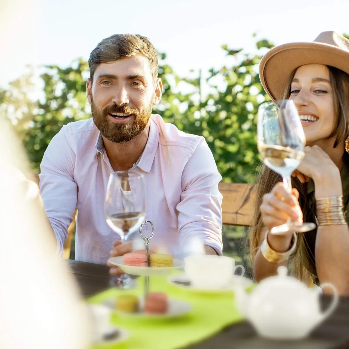 Garden Table Square Wood Effect Outdoors Patio - Image 4