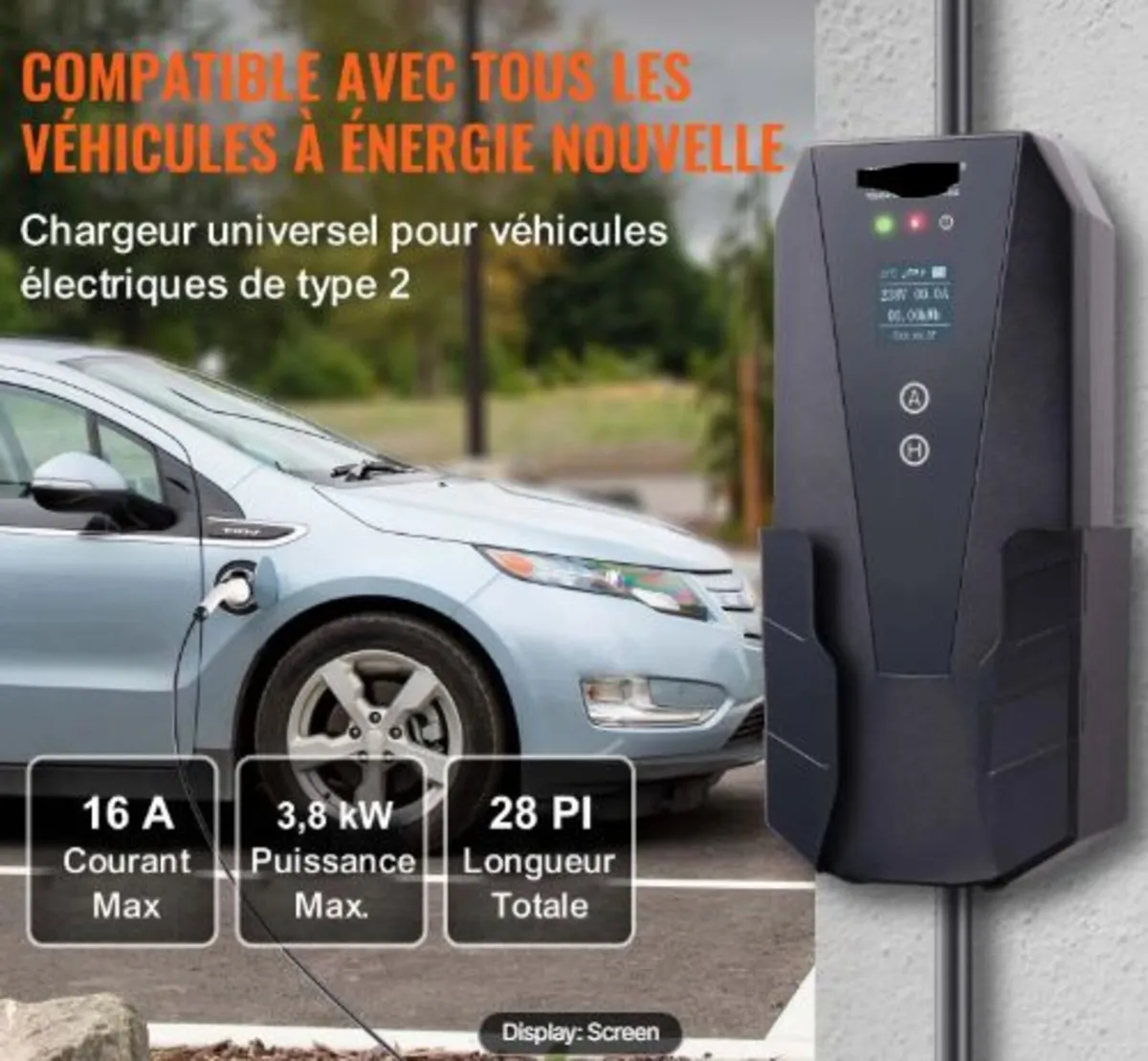 Portable EV Charger Type 2, 16A 3.7 kW, Electric - Image 2