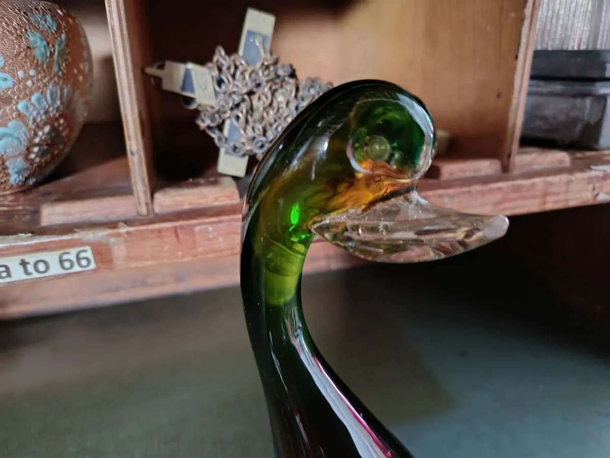 Vintage Coloured Glass Duck Figurine - Image 3