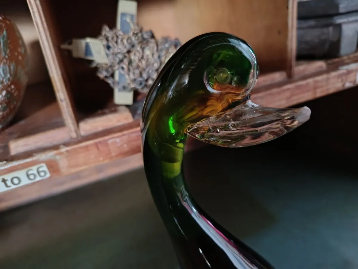 Vintage Coloured Glass Duck Figurine - Image 4