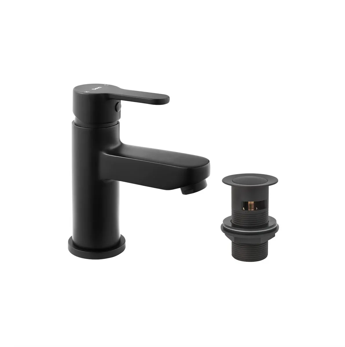 Mono Basin Mixer Sink Tap & Press Top Waste Black - Image 1