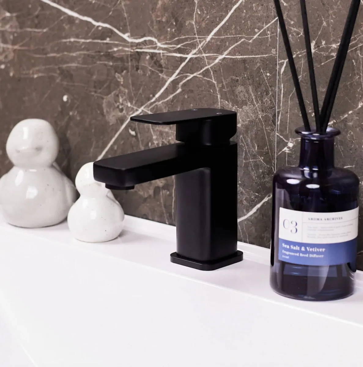 Matt Black Lanza Mono Basin Mixer Tap - Image 1