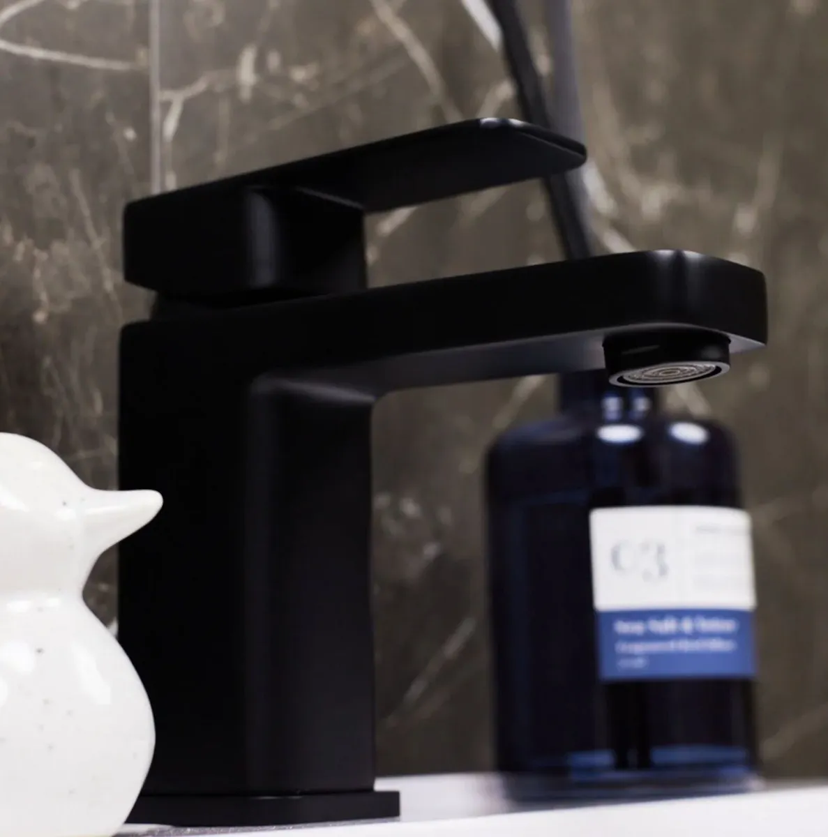 Matt Black Lanza Mono Basin Mixer Tap - Image 2